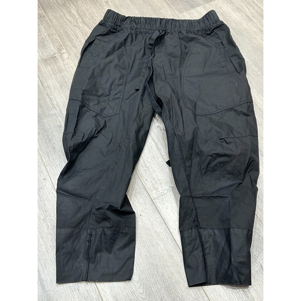 Psophia Pants Womens 40 Black‎ Cotton Elastic Waist Drawstring Casual Trousers